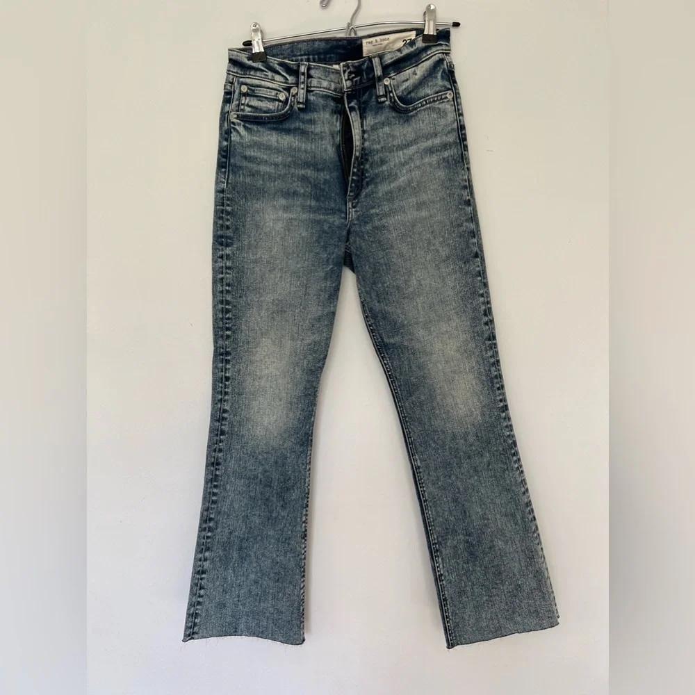 ☀️Rag & Bone Nina High-Rise Ankle Flare Jeans in Pearl - Picture 15 of 16